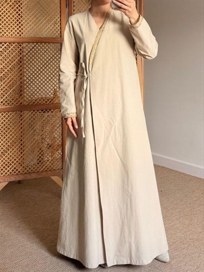 Dantelli Kruvaze Abaya 