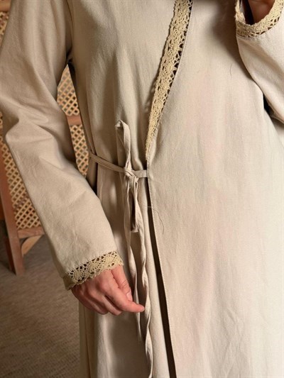 Dantelli Kruvaze Abaya 
