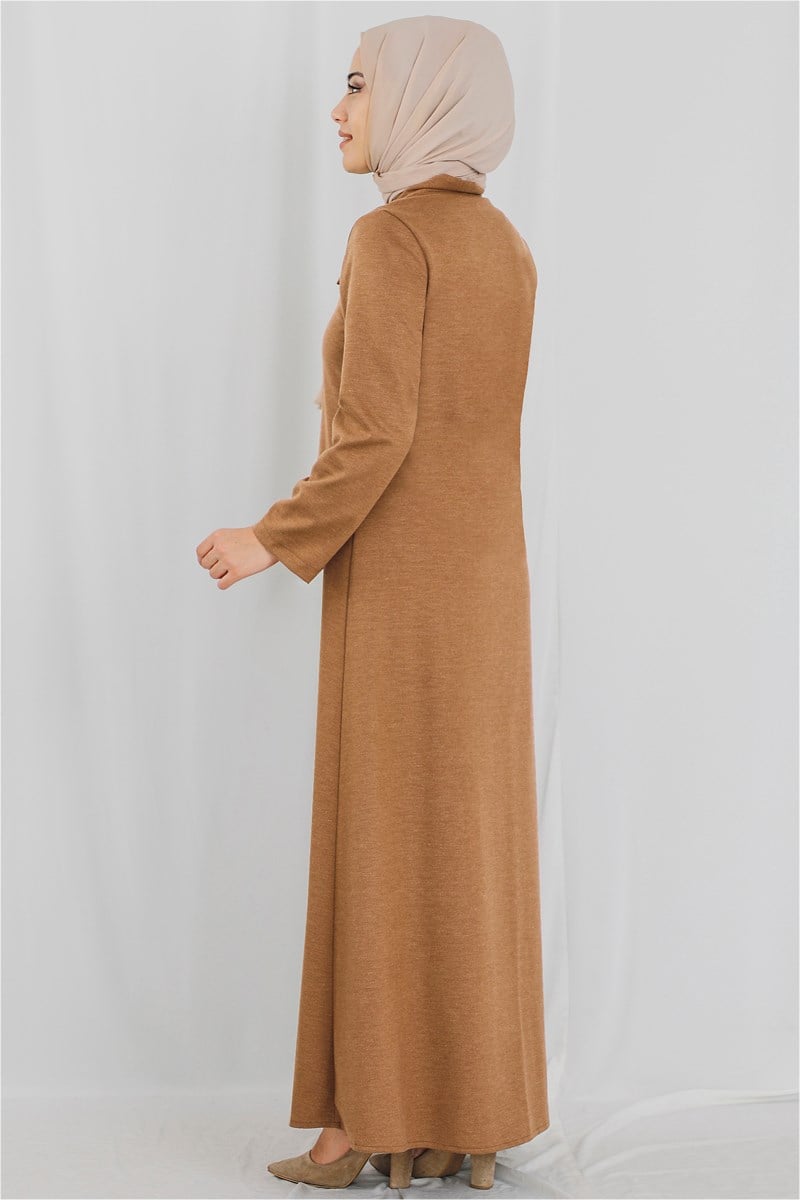 Deri Detaylı Camel Ferace