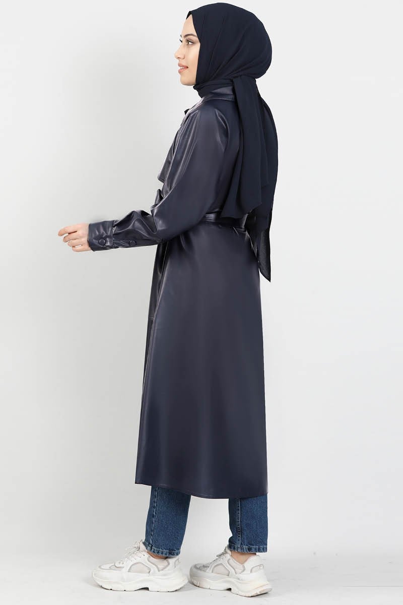 Deri Trenç Lacivert
