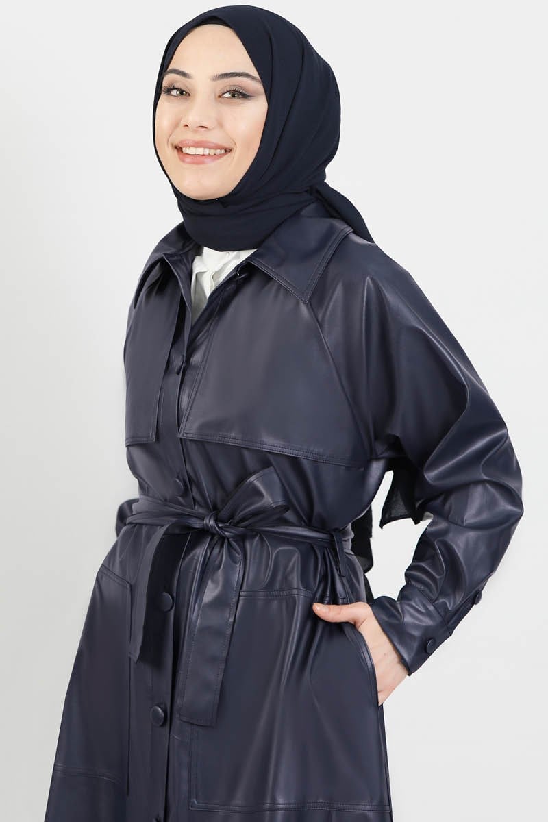 Deri Trenç Lacivert