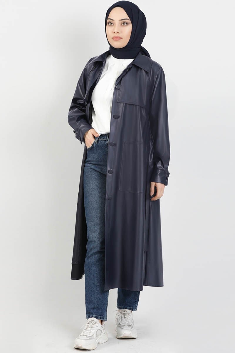 Deri Trenç Lacivert