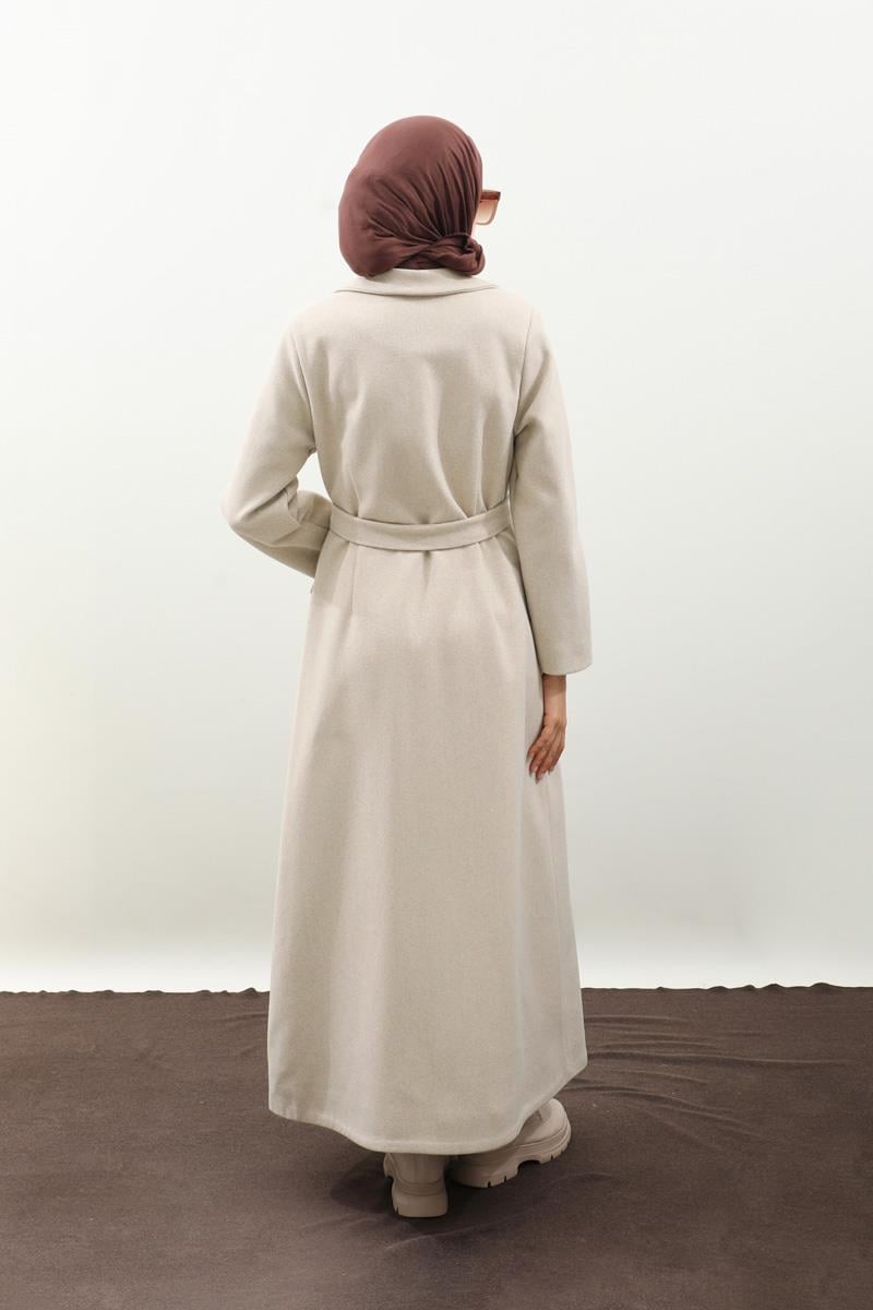 Düğmeli Klasik Kaban Taş