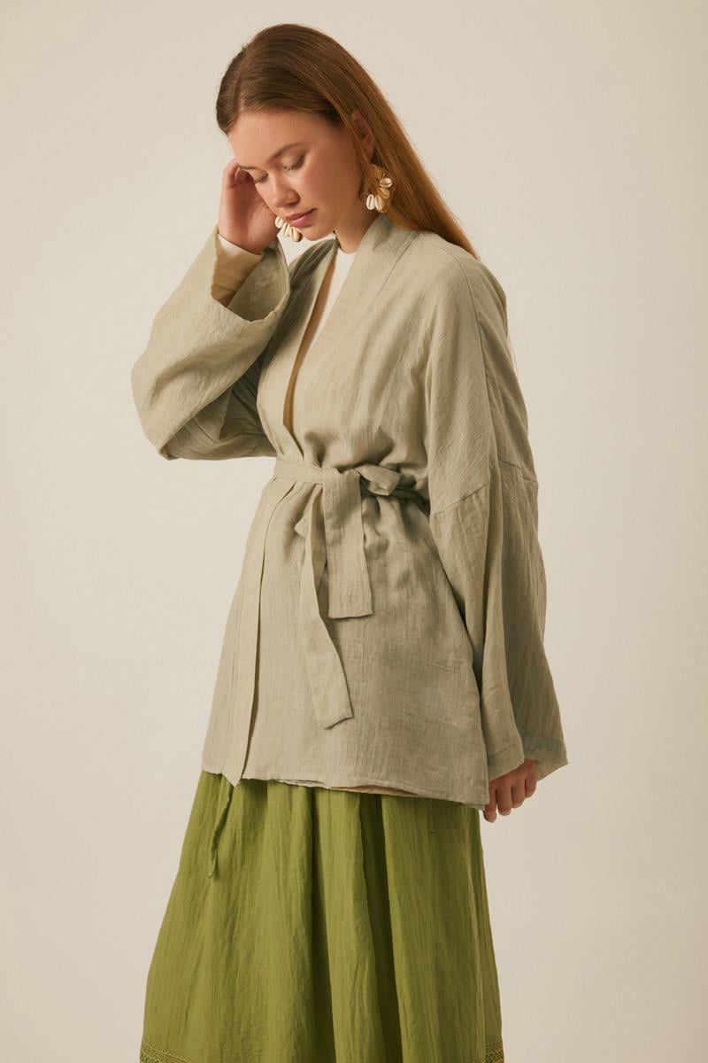 Düşük Kol Kimono Taş