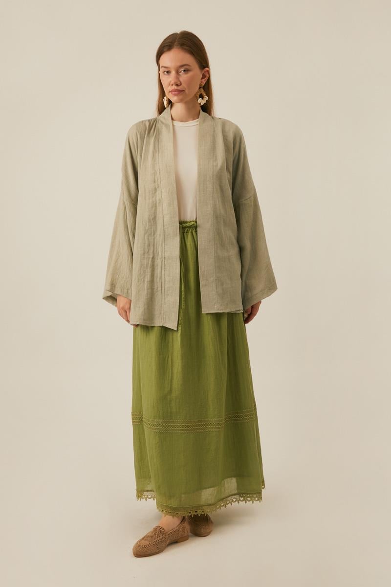 Düşük Kol Kimono Taş