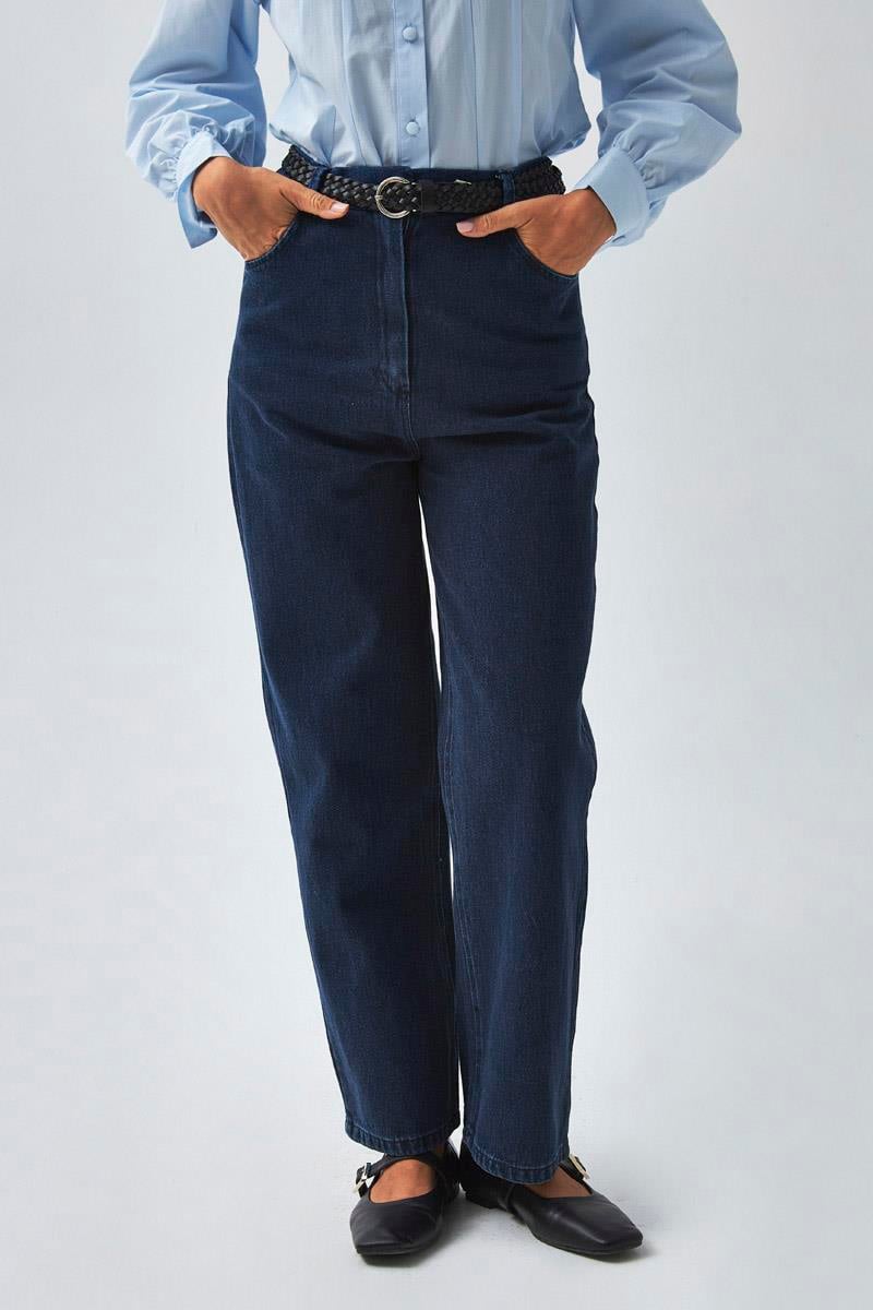 Düz Kesim Denim Pantolon Açık Mavi