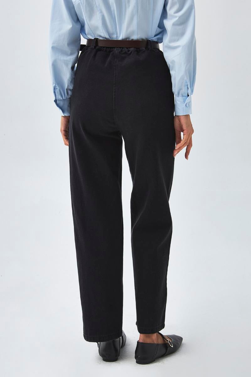 Düz Kesim Denim Pantolon Siyah