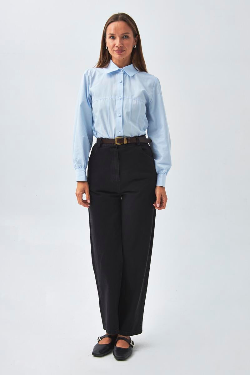 Düz Kesim Denim Pantolon Siyah