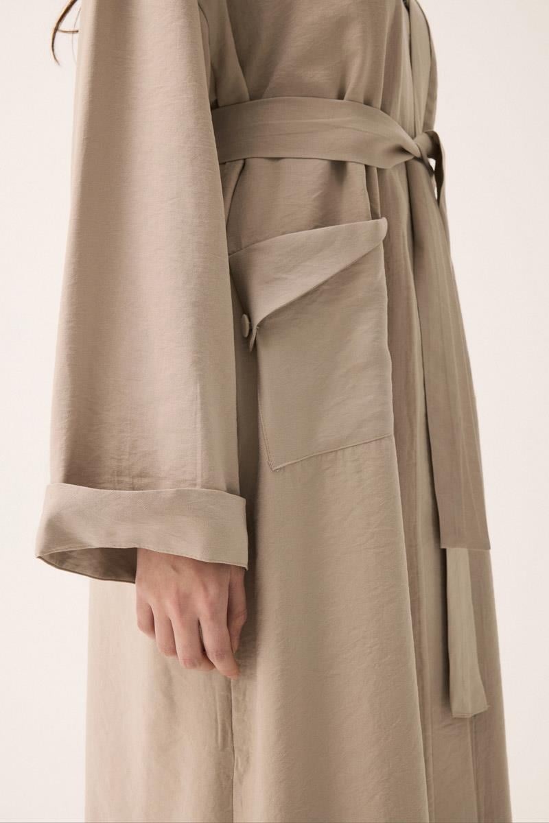 Elbisesi Düğmeli Abaya Takım Taş