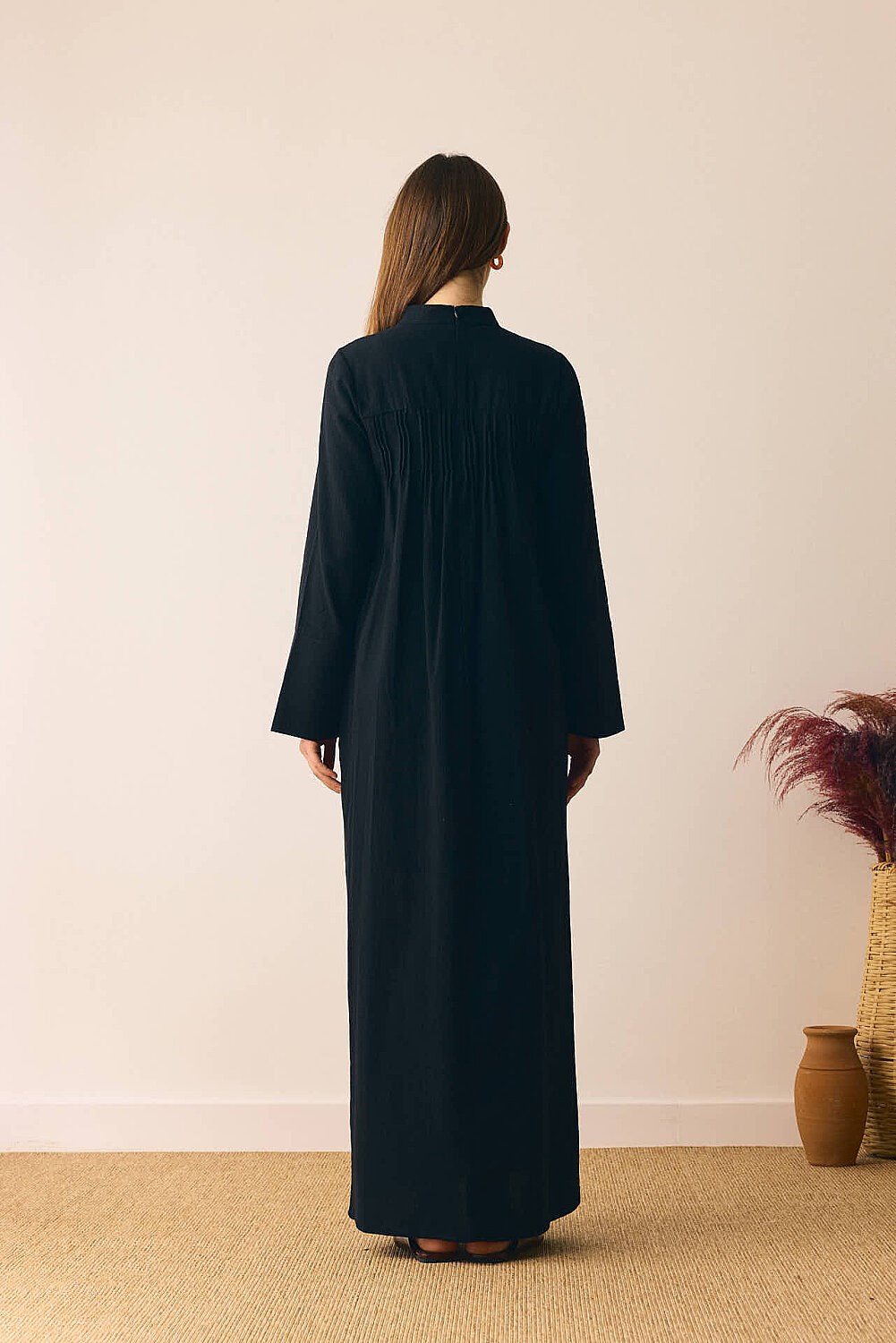 Geniş Manşetli Şile Bezi Elbise