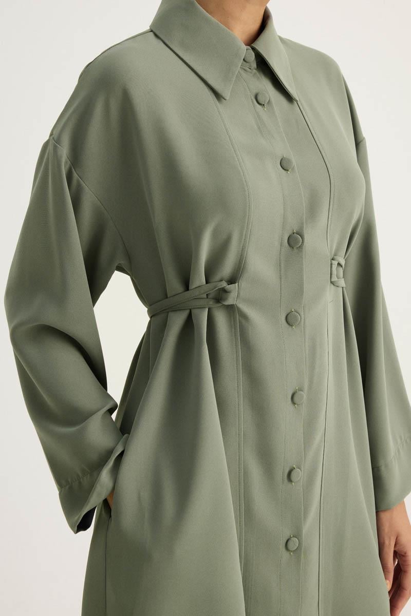 Gömlek Yaka Tunik Koyu Mint