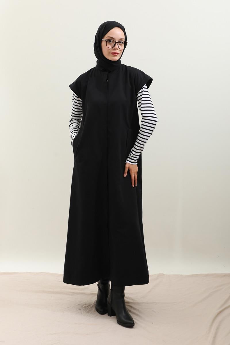 İkili Trençkot Siyah