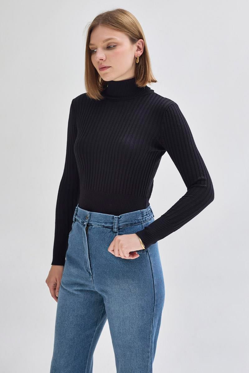 İspanyol Paça Denim Pantolon Açık Mavi