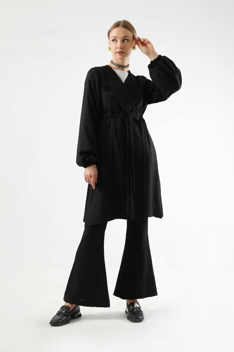 İspanyol Paça Kimono Takım Siyah
