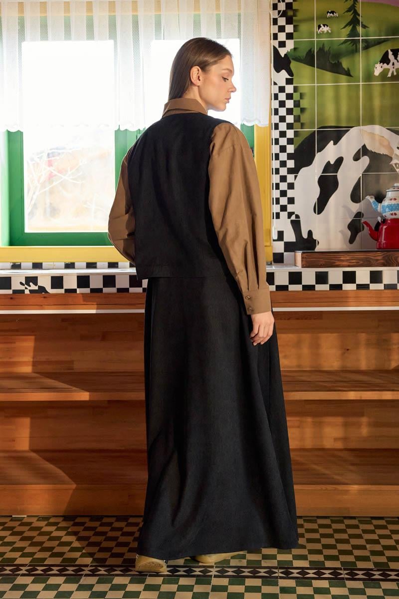 Kadife Etek Takım Siyah