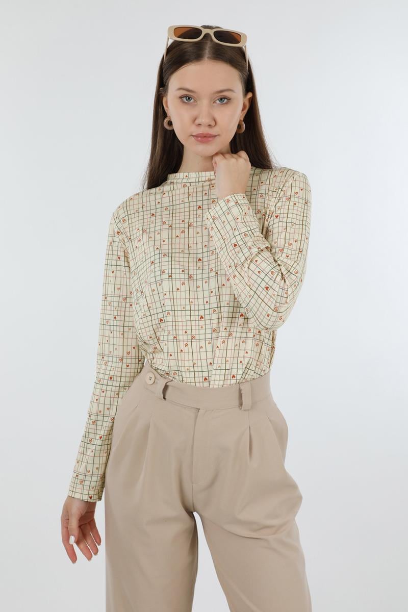 Kalp Desenli Body Krem