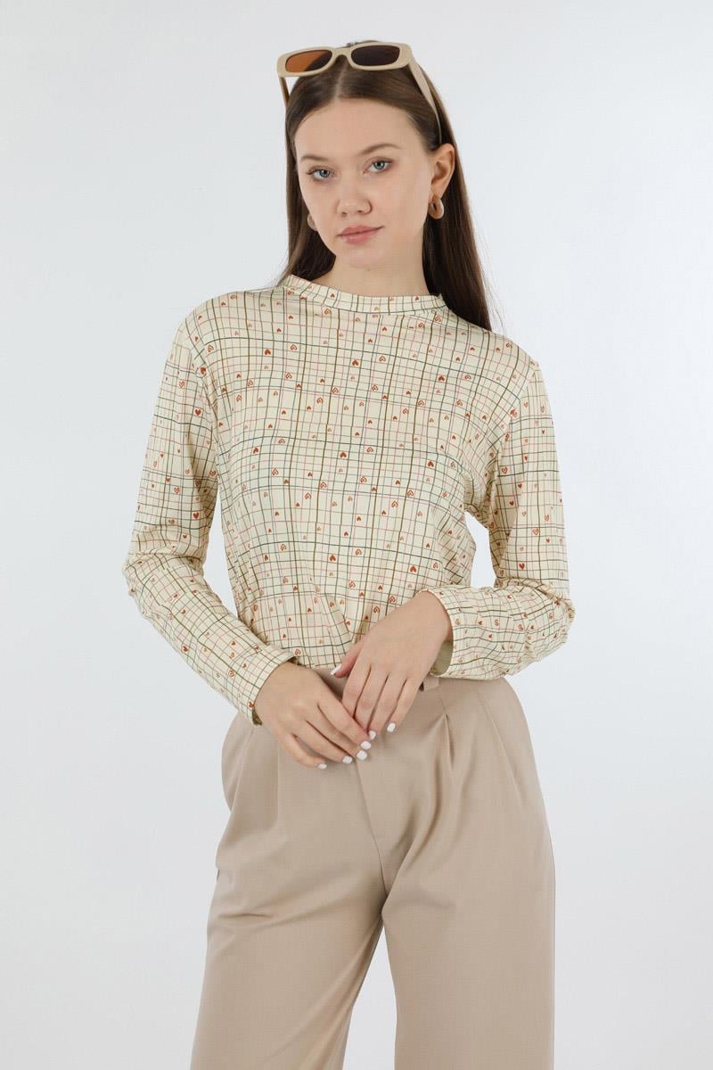 Kalp Desenli Body Krem