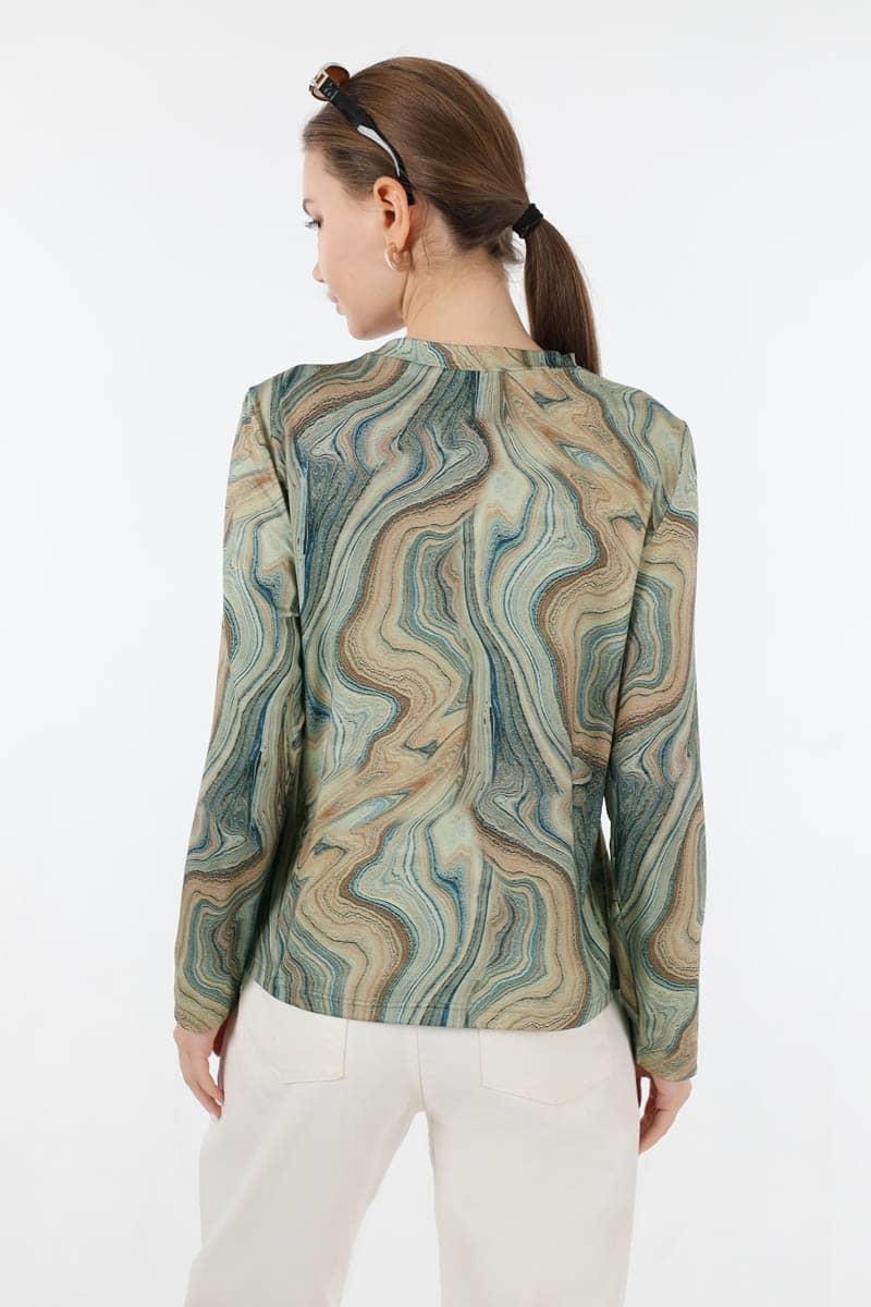 Karışık Desenli Body Yeşil