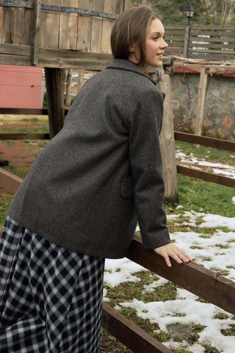 Kaşe Blazer Ceket Antrasit