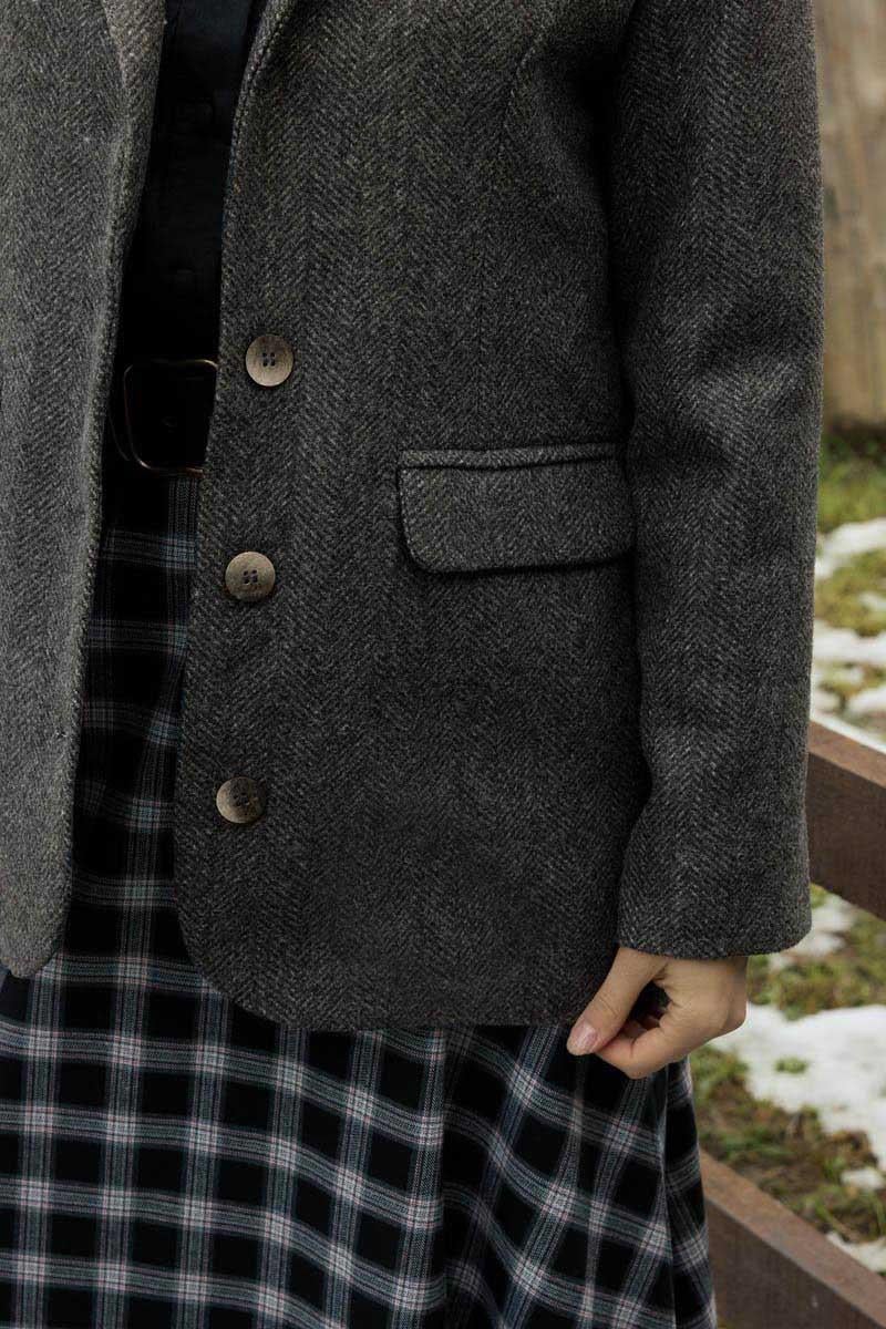 Kaşe Blazer Ceket Antrasit