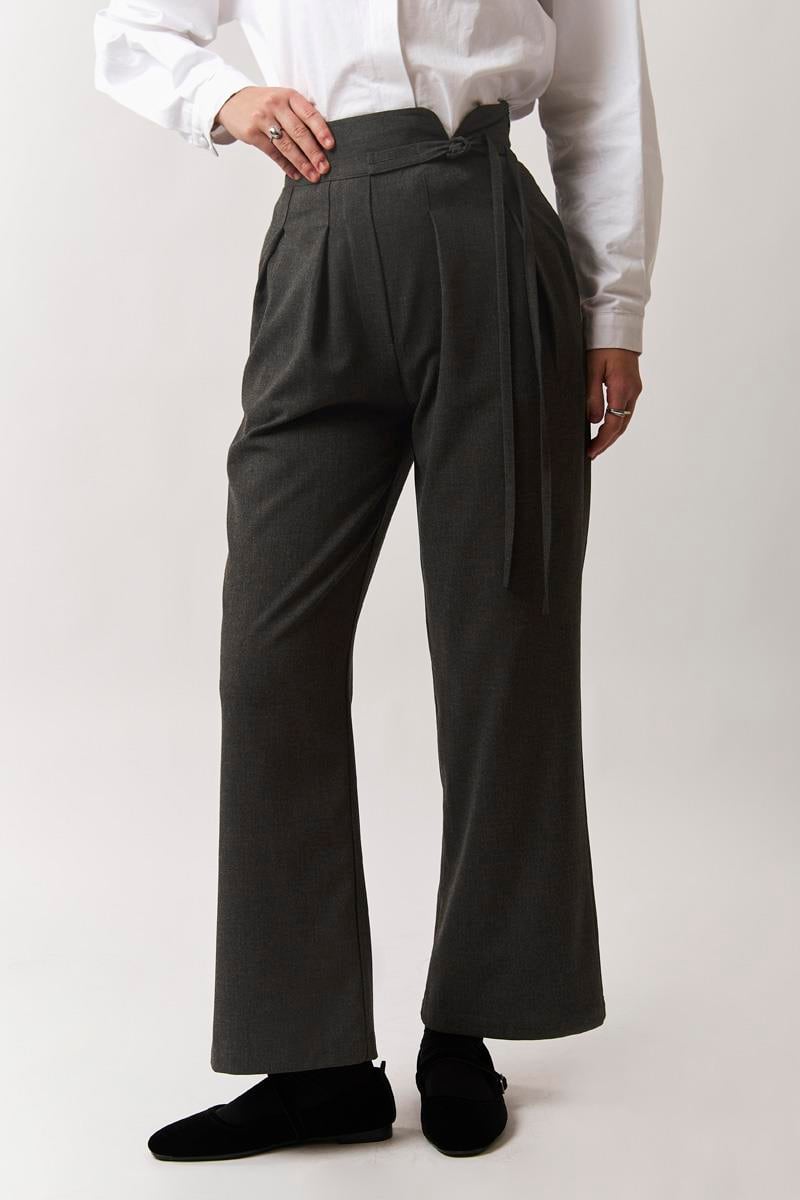 Kemeri Pile Detaylı Pantolon Antrasit