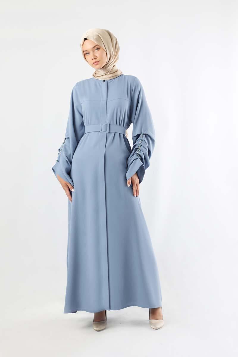 Kemerli Pileli Ferace Bebe Mavisi