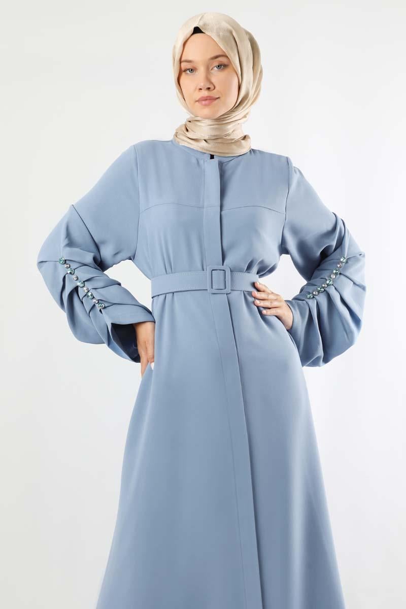 Kemerli Pileli Ferace Bebe Mavisi