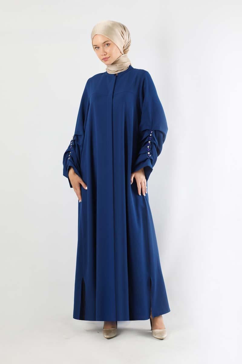 Kemerli Pileli Ferace İndigo