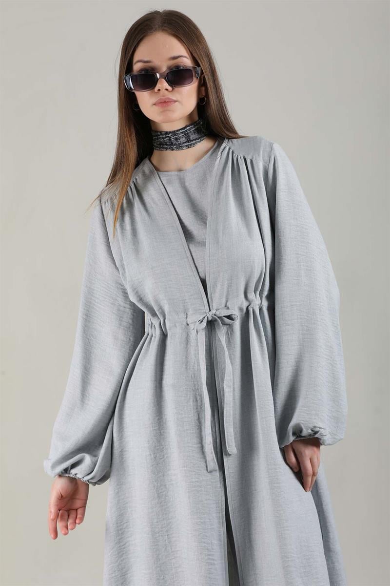 Keten Kimono Takım Gri