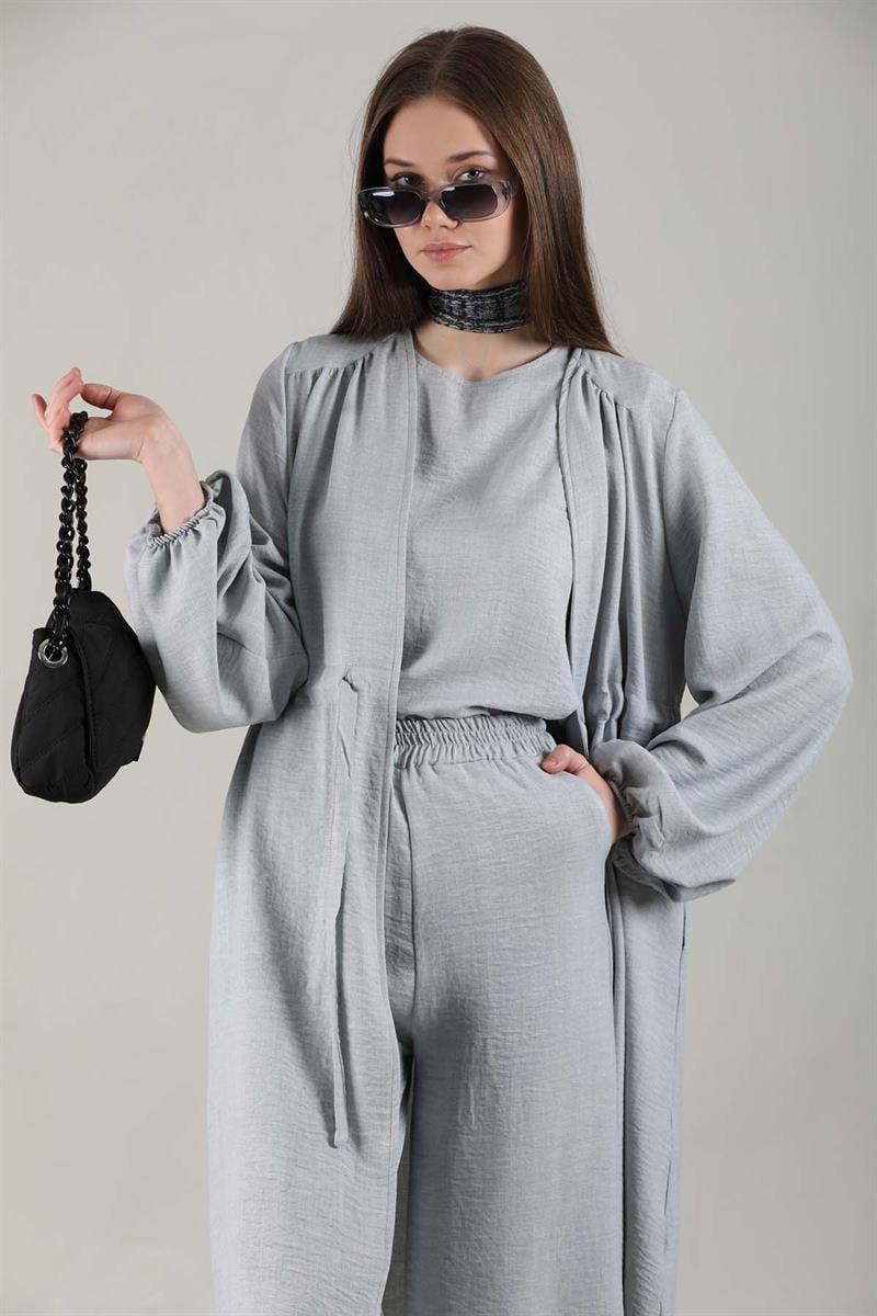 Keten Kimono Takım Gri