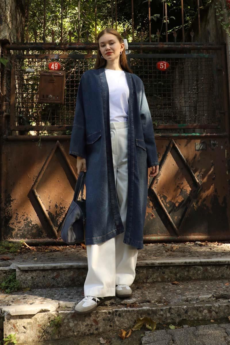 Klasik Denim Kap Koyu Mavi