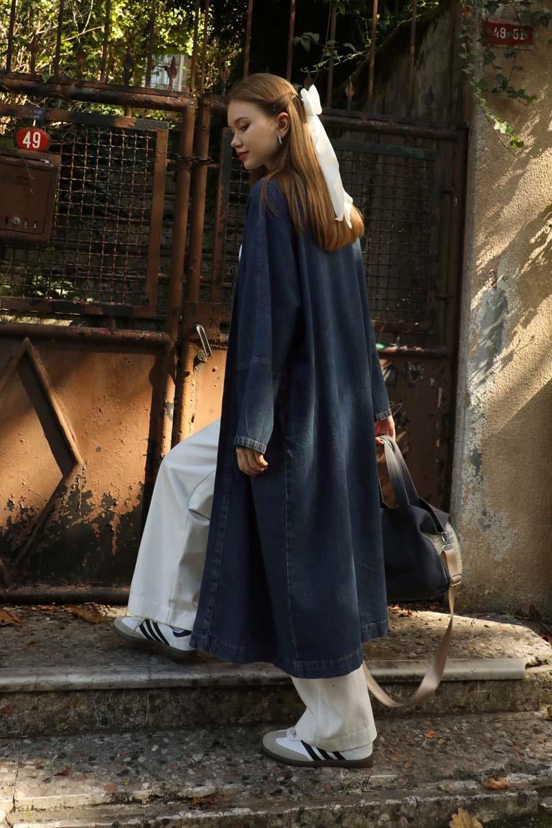 Klasik Denim Kap Koyu Mavi