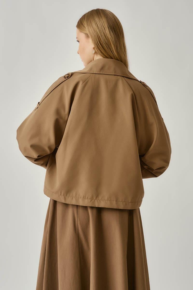 Klasik Kısa Trençkot Camel