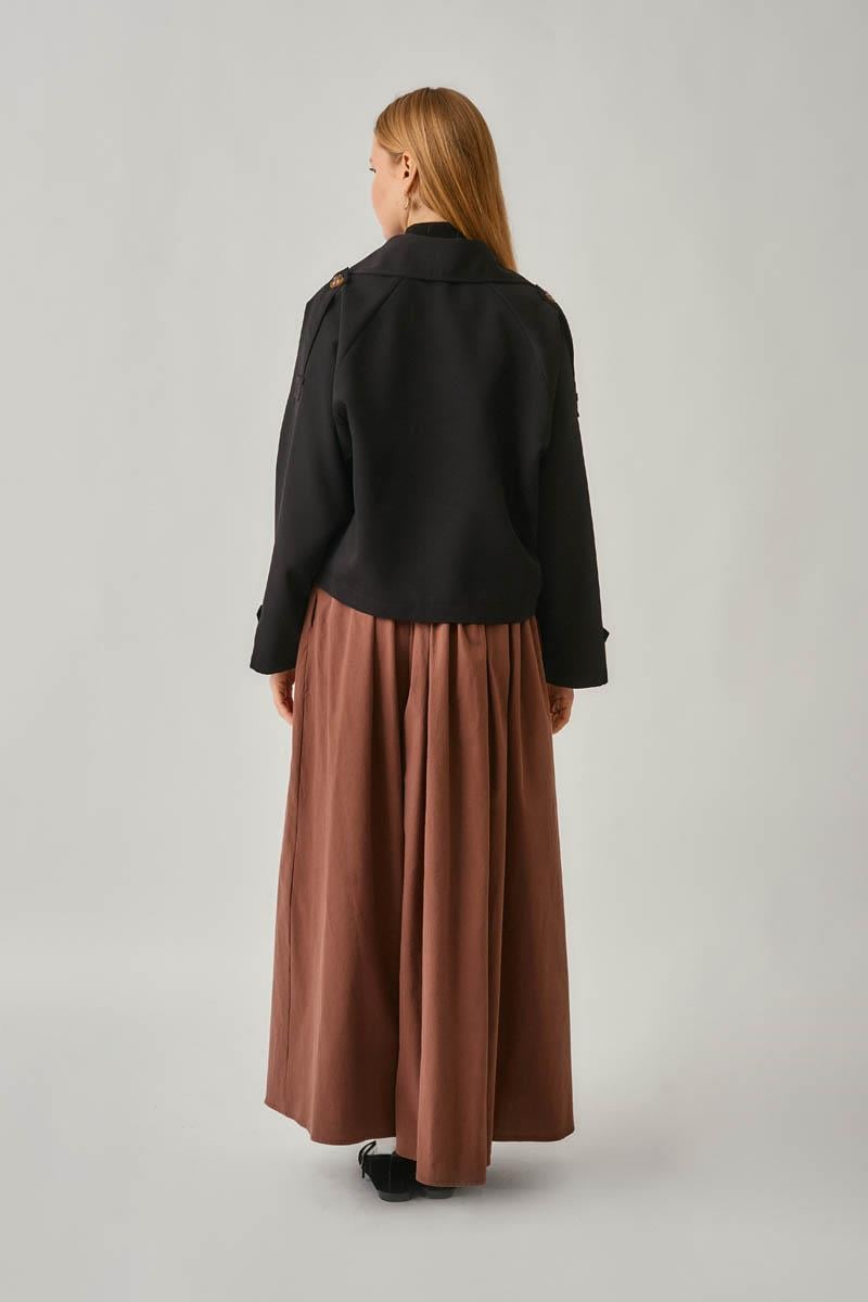 Klasik Kısa Trençkot Siyah