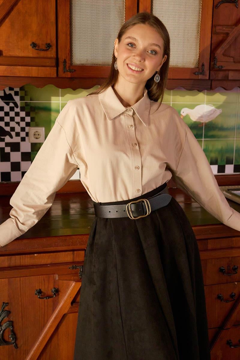 Kloş Süet Etek Siyah