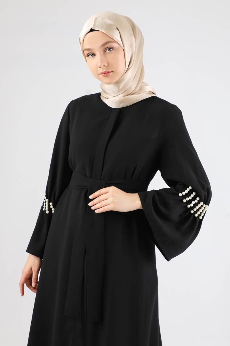 Kolları İncili Ferace Siyah