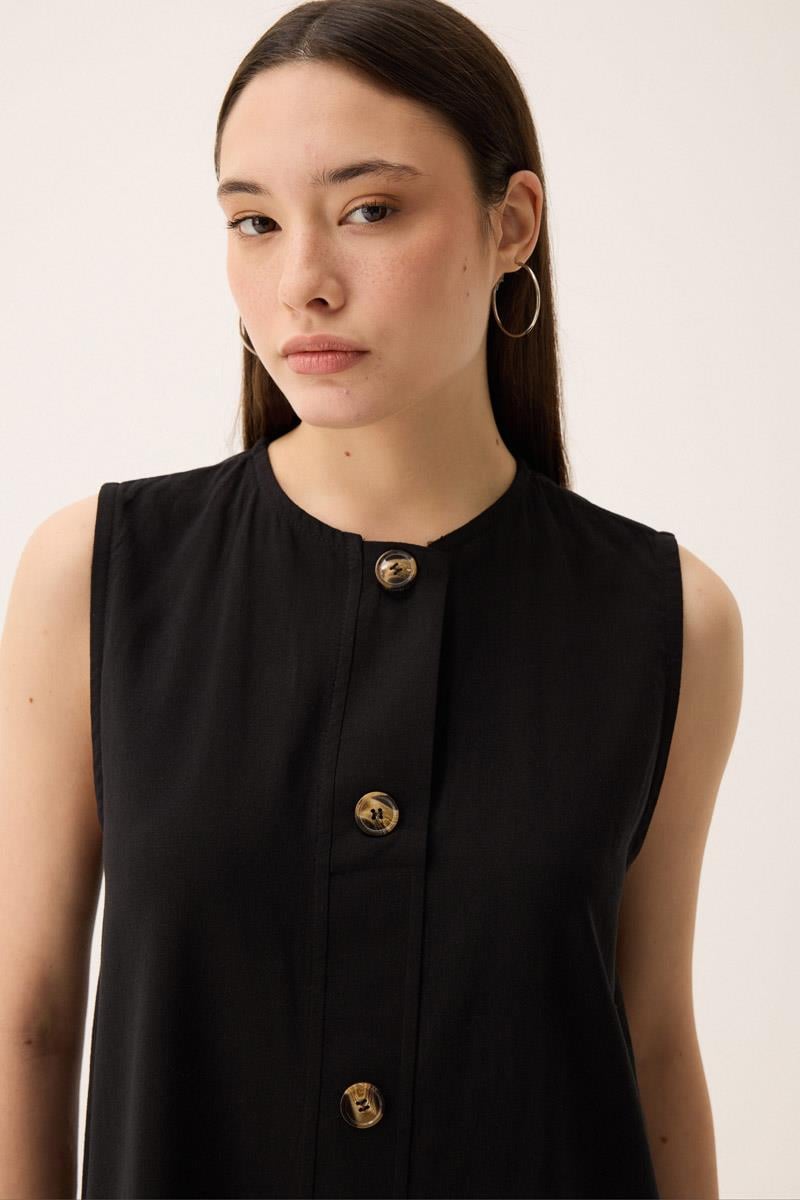 Kruvaze Dehna Abaya Takım Siyah