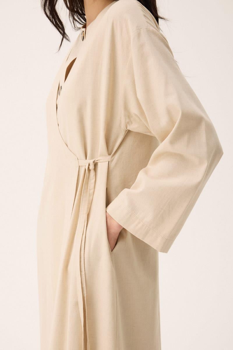 Kruvaze Dehna Abaya Takım Taş