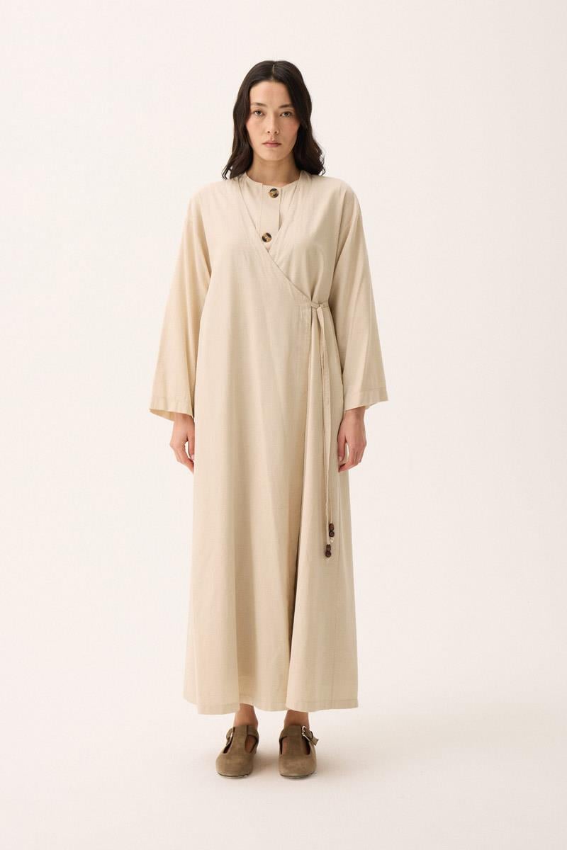 Kruvaze Dehna Abaya Takım Taş