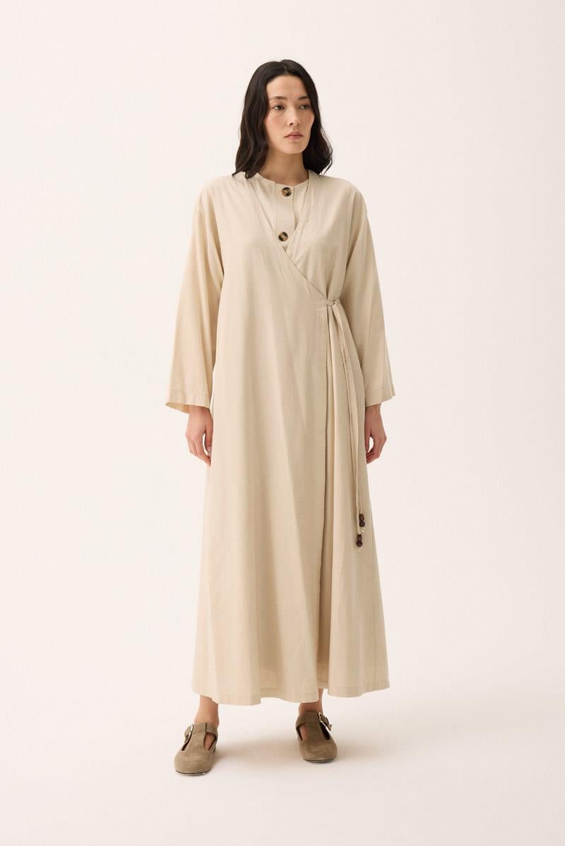 Kruvaze Dehna Abaya Takım Taş