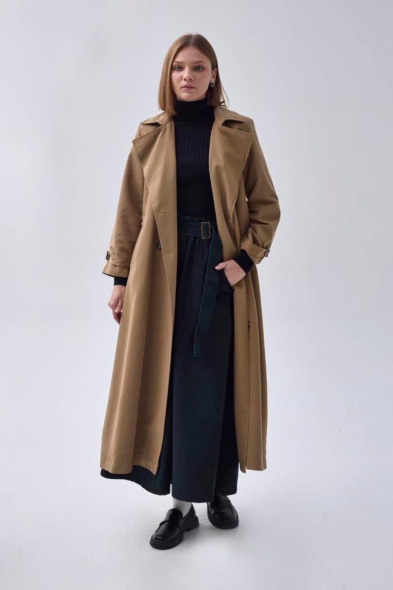 Kruvaze Klasik Trençkot Taba