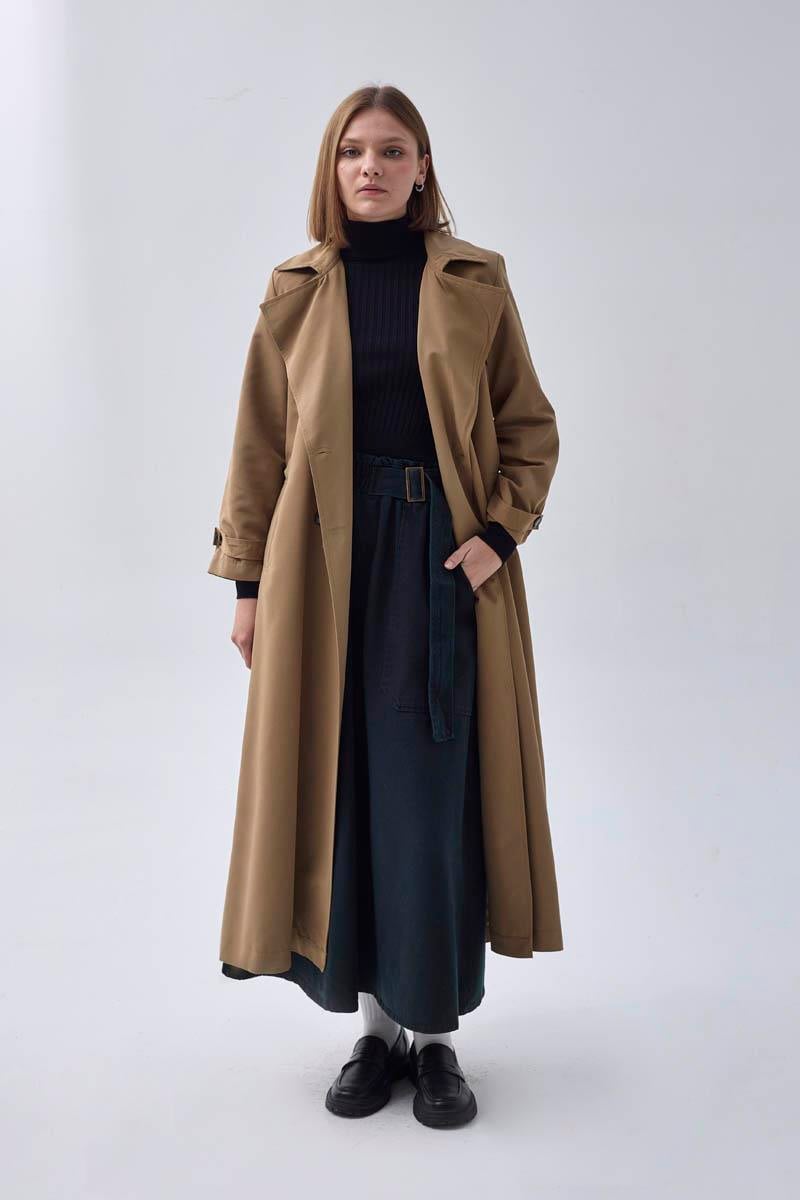 Kruvaze Klasik Trençkot Taba