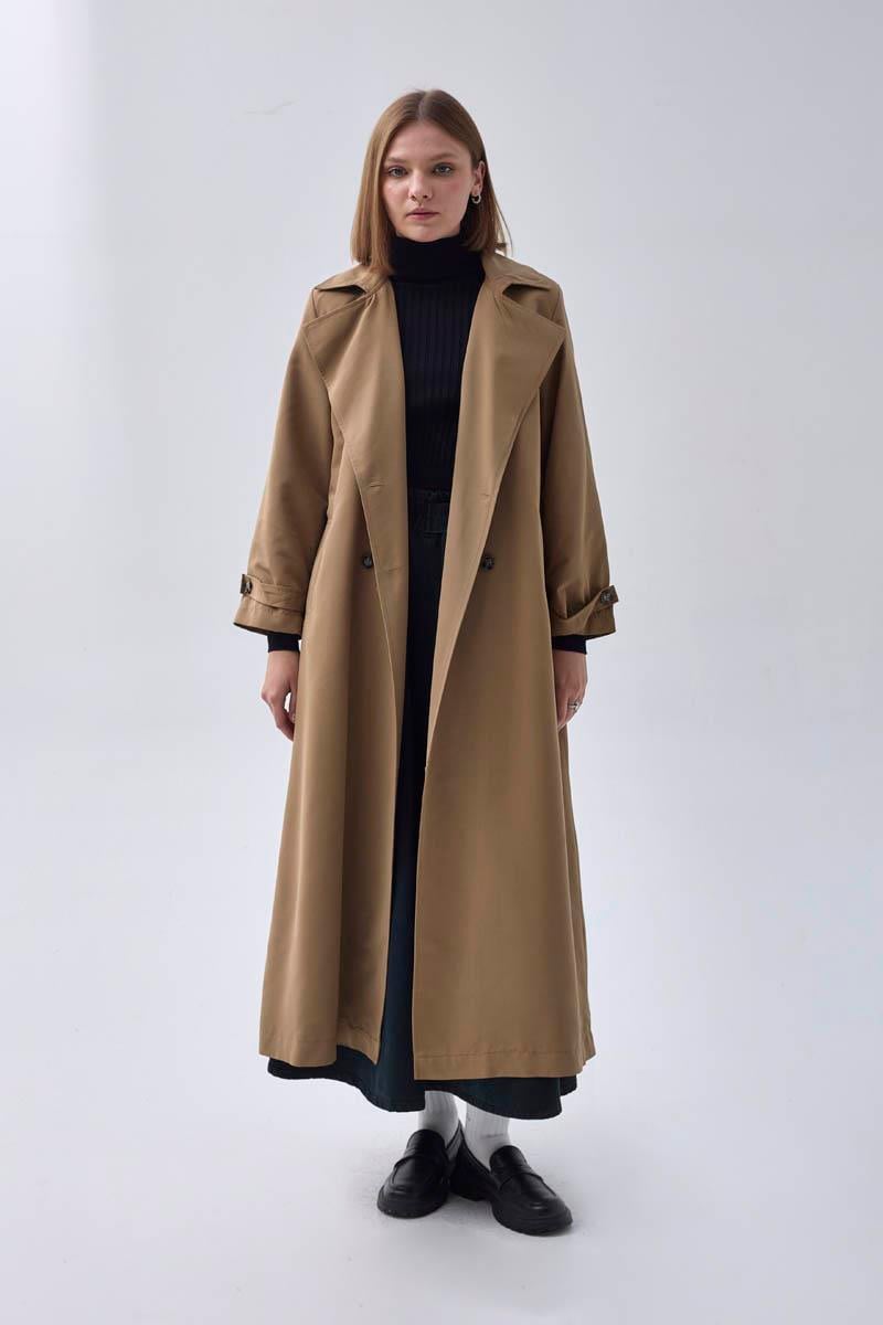 Kruvaze Klasik Trençkot Taba