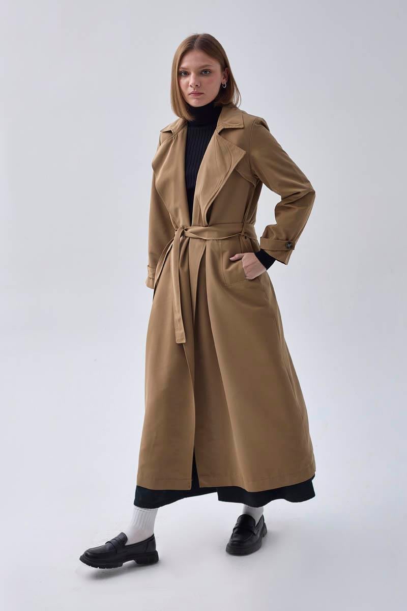 Kruvaze Klasik Trençkot Taba