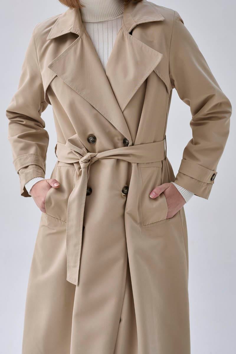 Kruvaze Klasik Trençkot Taş