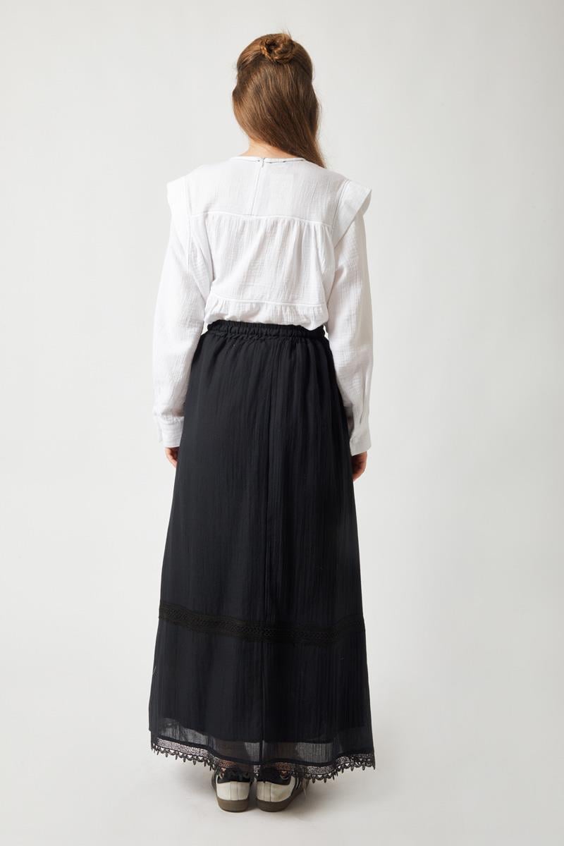 Lara Dantelli Etek Siyah