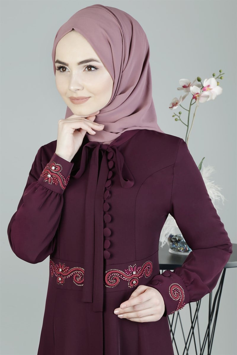 Lavinya Desenli Şarabi Ferace