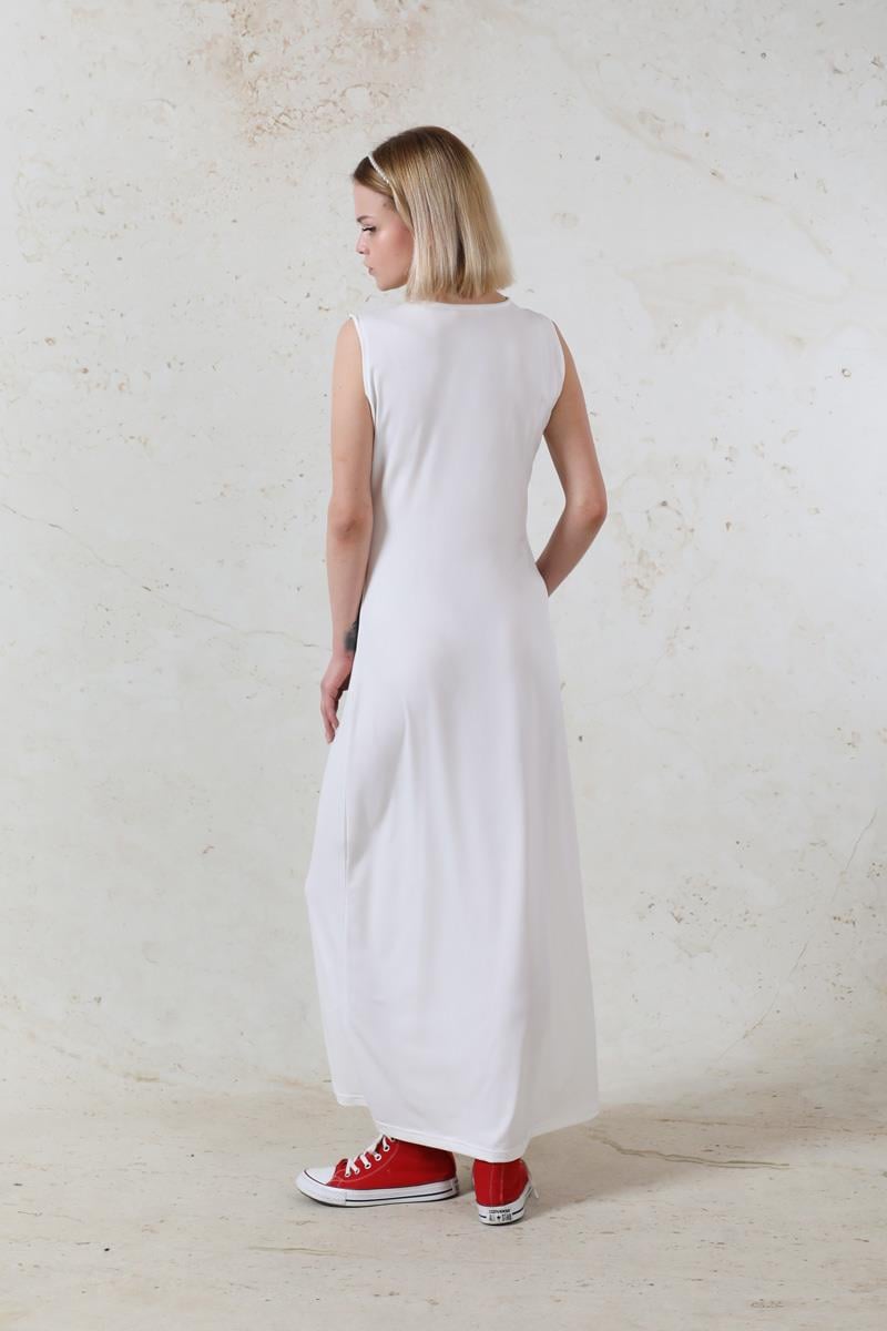 Likralı İç Elbise Ekru