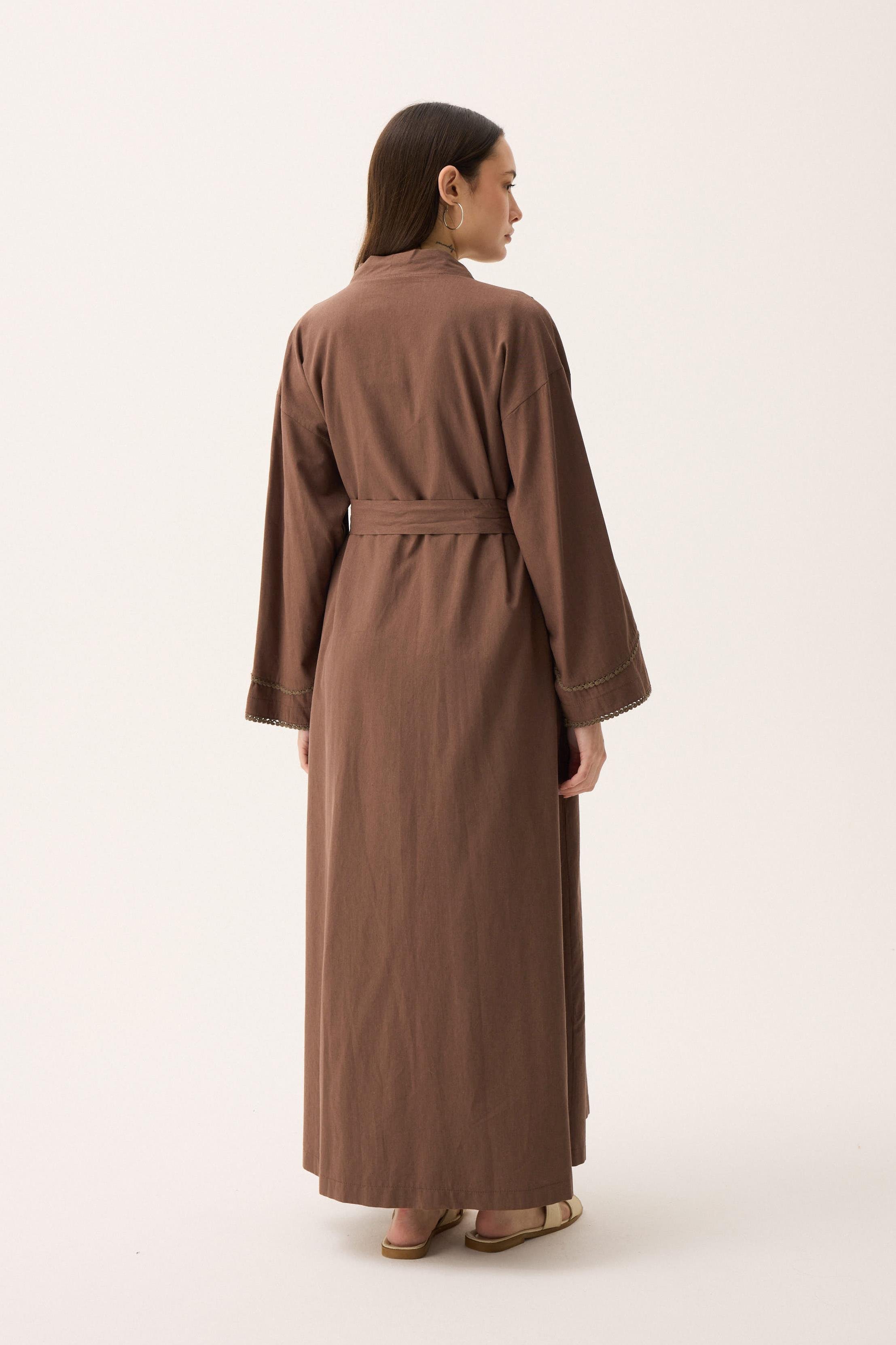 Mayda Abaya Takım Kahverengi