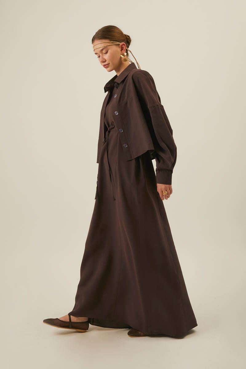 Modal Gömlekli Takım Kahverengi